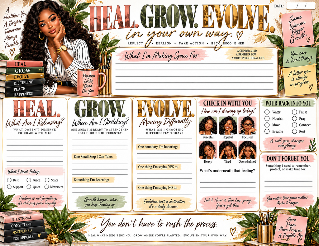 Heal Grow Evolve 31 Daily Planner Pad