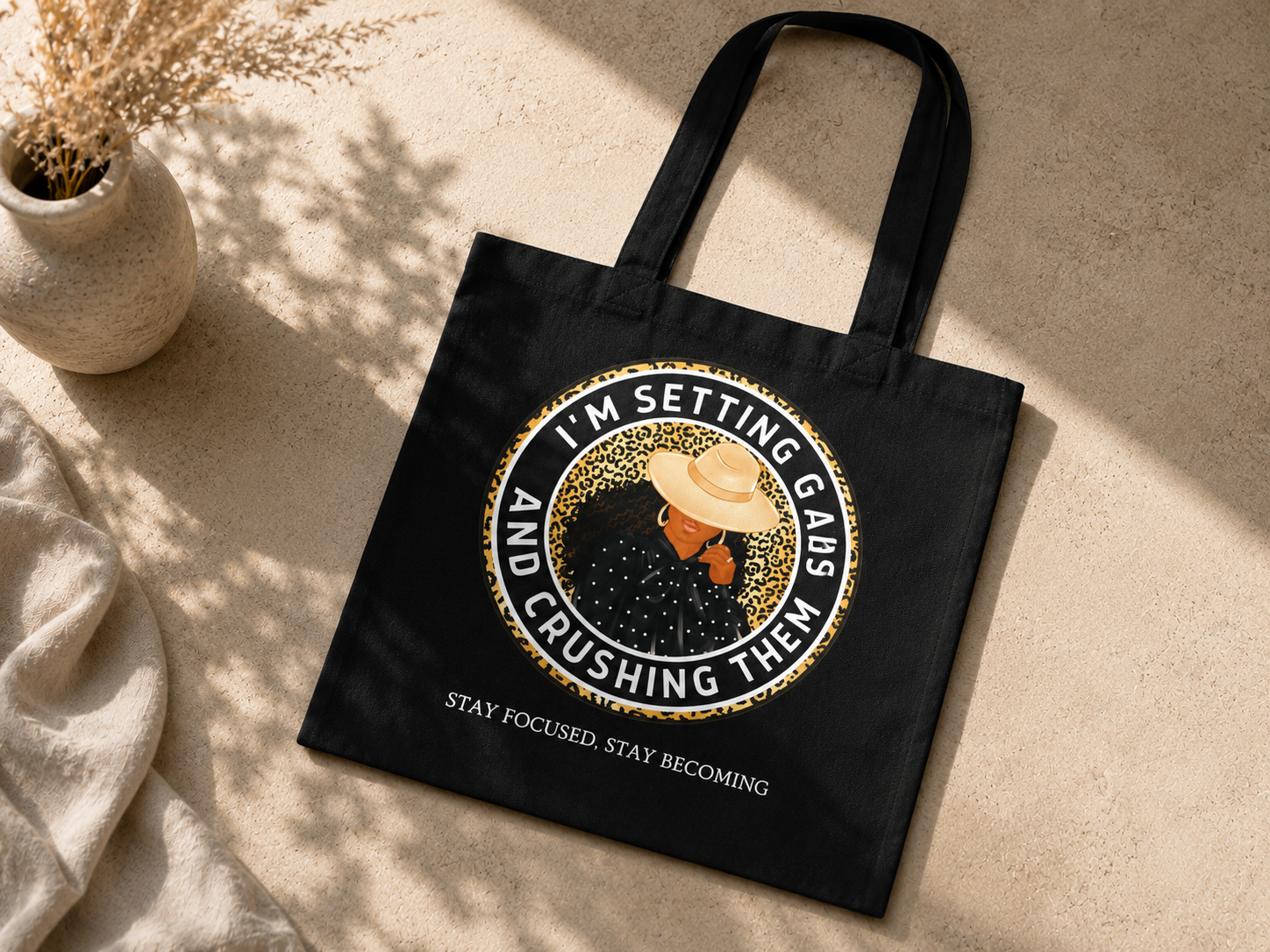 Becoming Her “Setting Goals & Crushing Them” Tote Bag